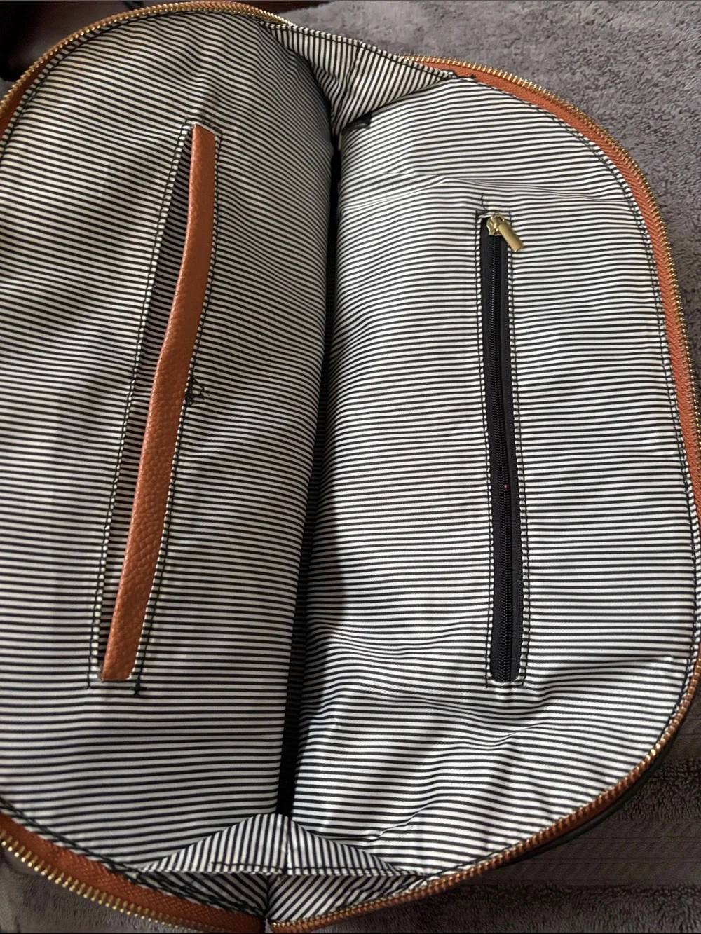 Tan Structured Dome Satchel Handbag - Unbranded